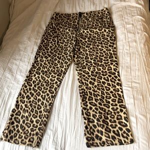 Cheetah print jean with front zipper